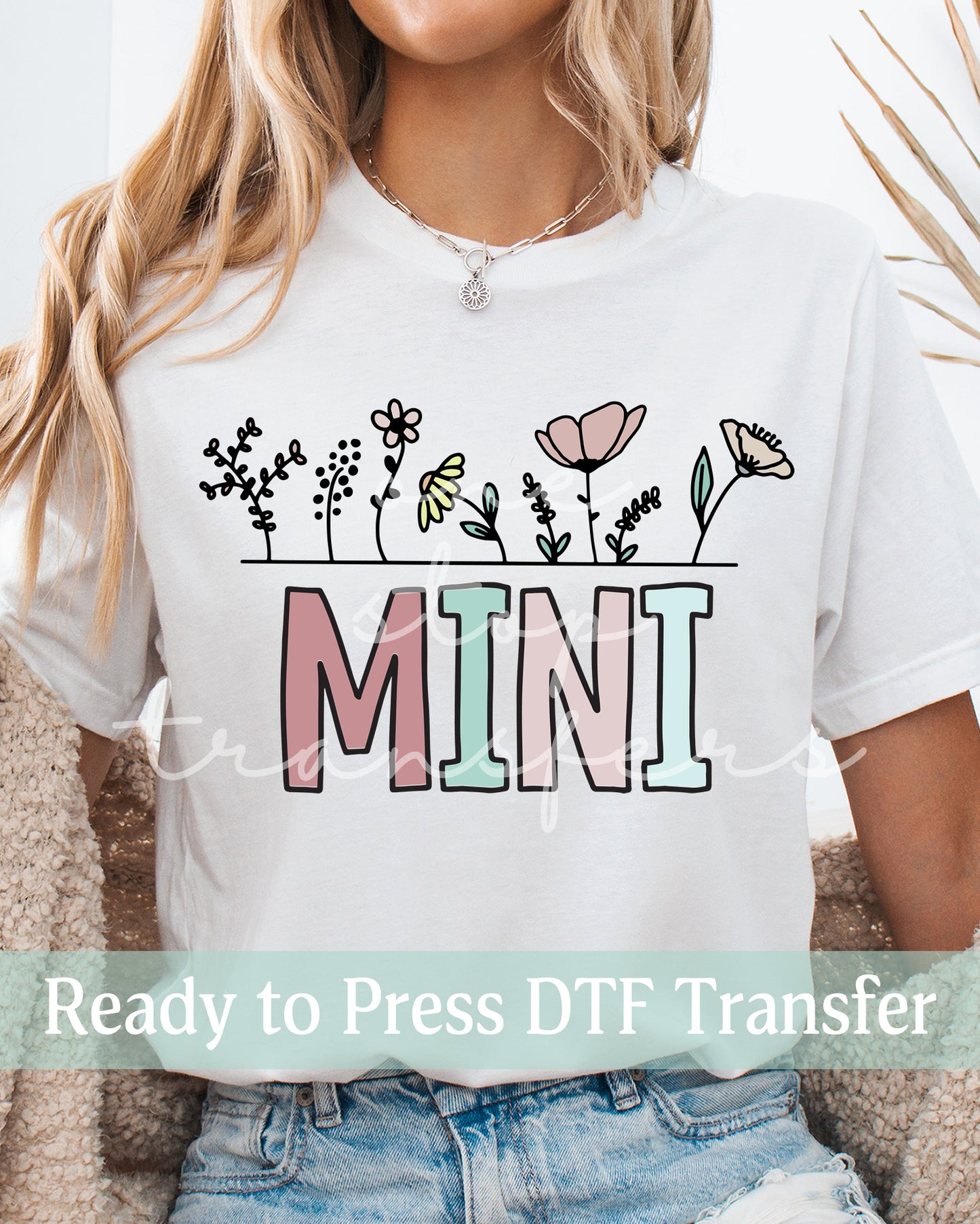 MAMA and Mini Muted Flower Garden - Ready to Press DTF Transfers