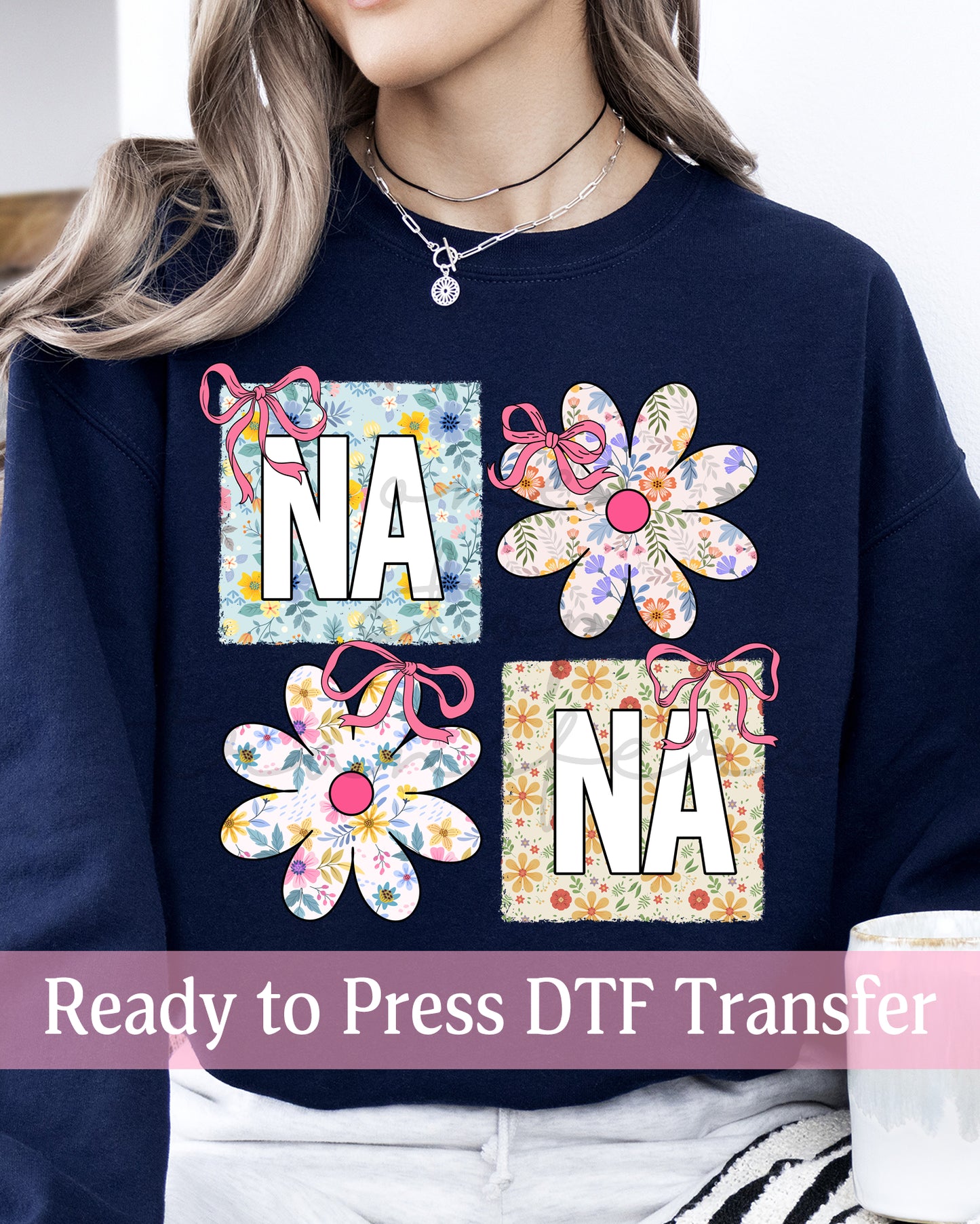 NANA Floral Blocks - Ready to Press DTF Transfers