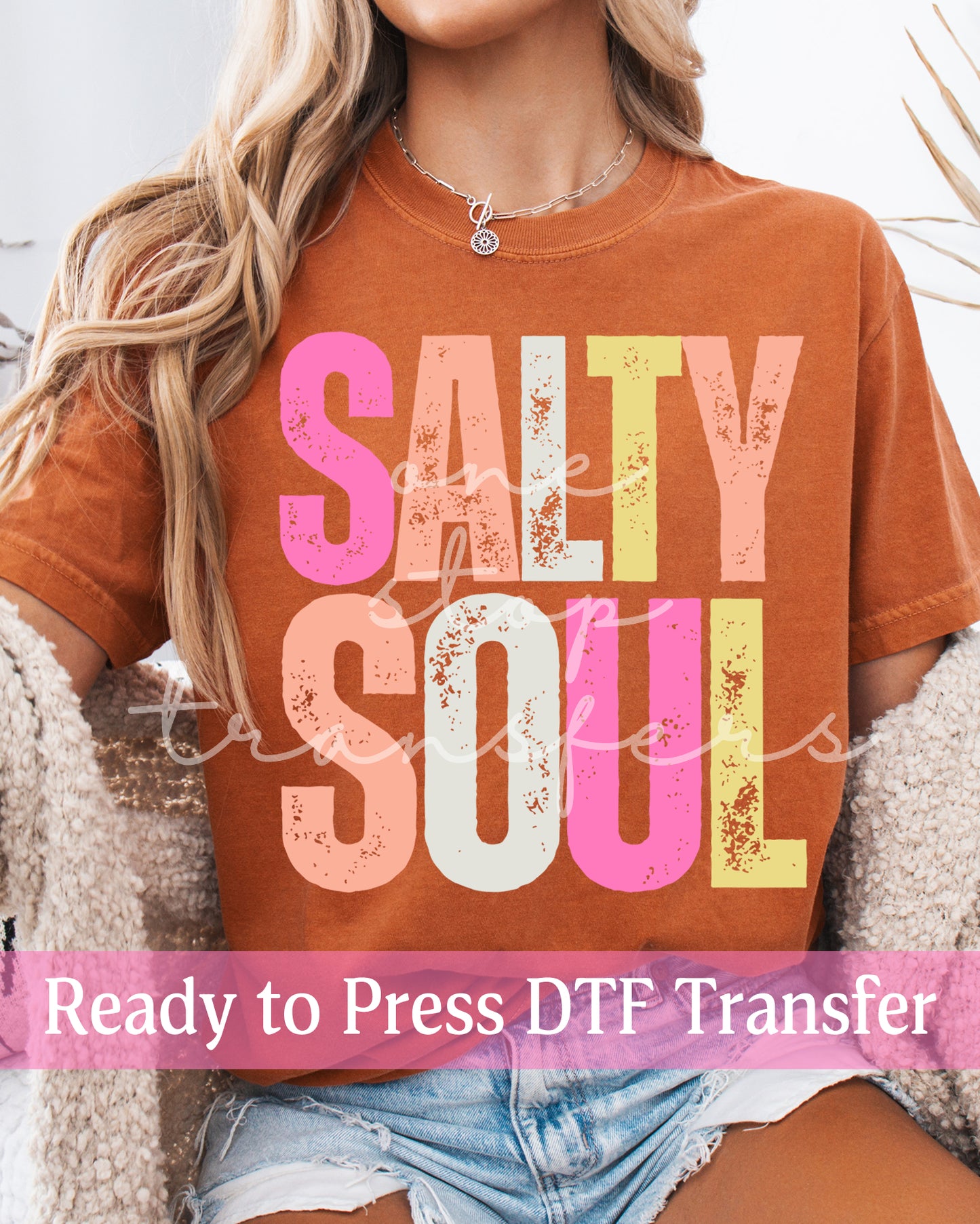 Pastel Distressed Salty Soul - Ready to Press DTF Transfers
