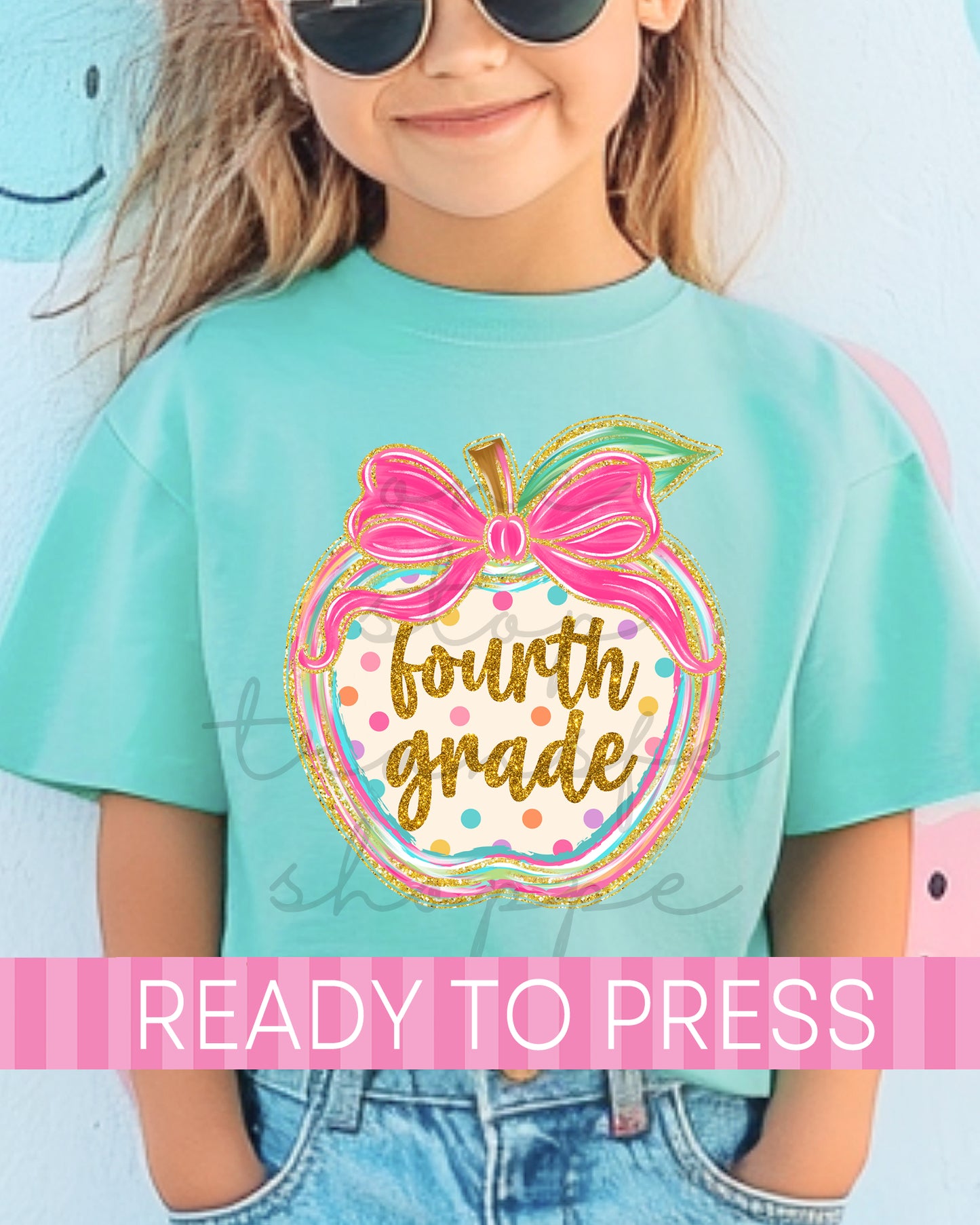 Pre-K - 5th Grade Coquette Polka Dot Apple School Grades - Ready to Press DTF Transfers