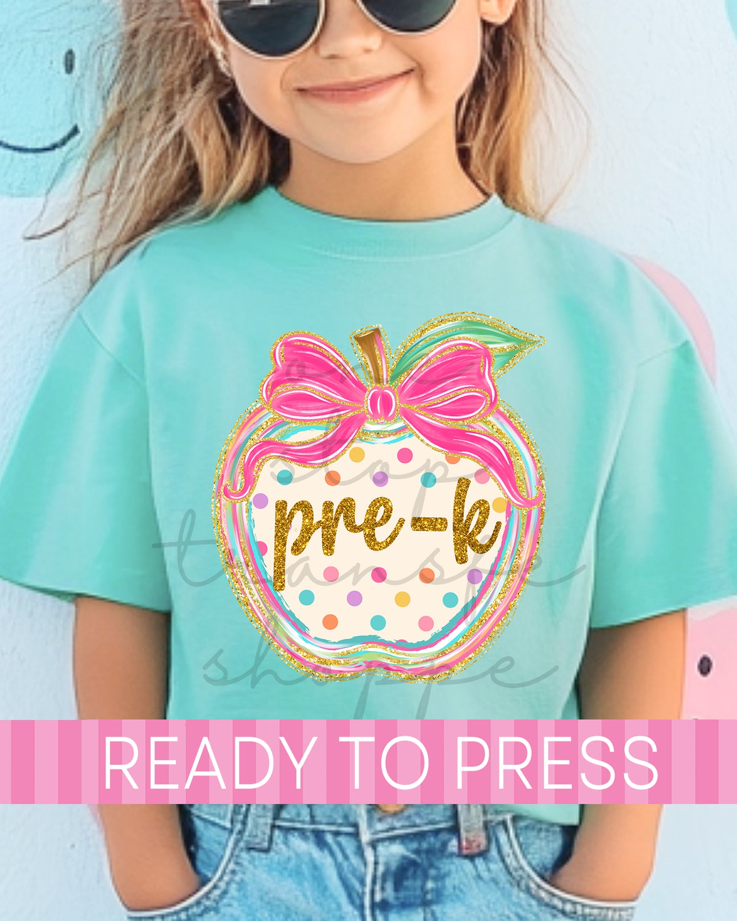 Pre-K - 5th Grade Coquette Polka Dot Apple School Grades - Ready to Press DTF Transfers
