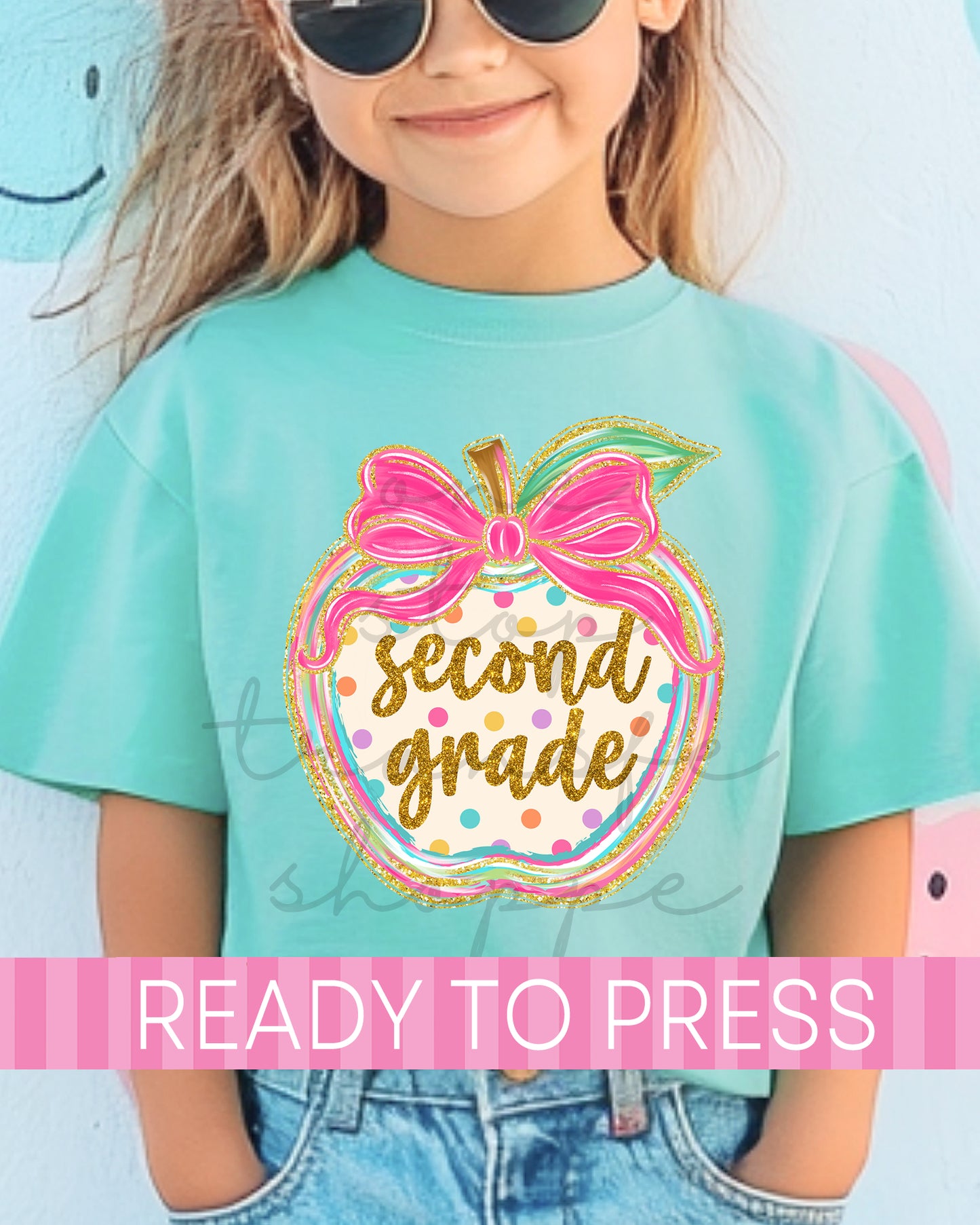 Pre-K - 5th Grade Coquette Polka Dot Apple School Grades - Ready to Press DTF Transfers