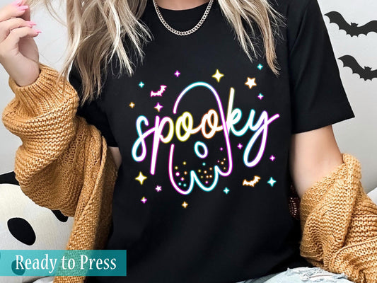 Neon Halloween Spooky Ghost - Ready to Press DTF Transfers