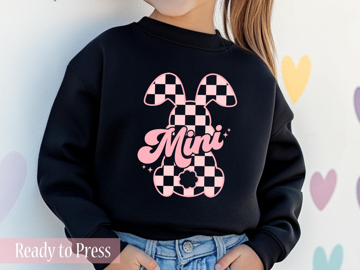 Matching Easter Mama and Mini Checker Bunnies - Ready to Press DTF Transfers