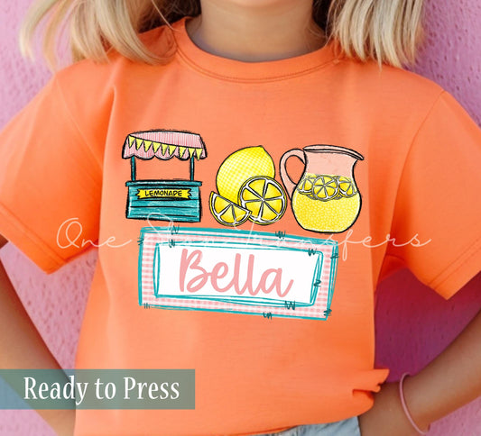 Custom Name Summer Lemonade Stand - Ready to Press DTF Transfers