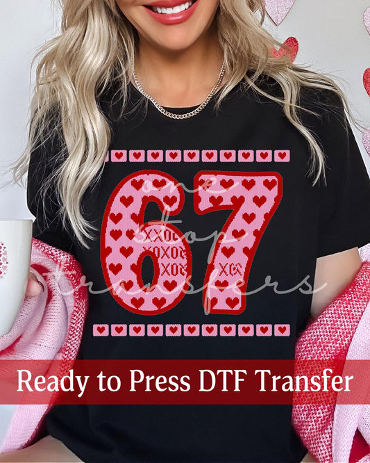 Faux Knit Valentine's Day 67 - Ready to Press DTF Transfers