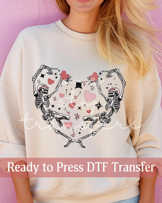 Valentine's Day Dancing Valentine Skeletons - Ready to Press DTF Transfers