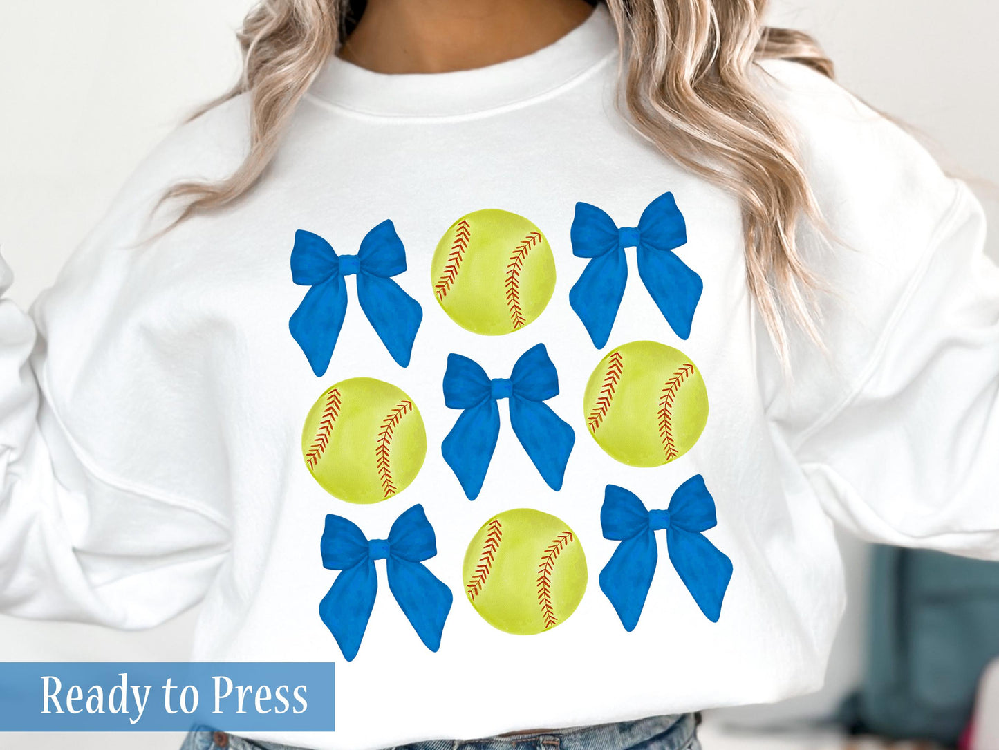 Coquette Softballs and Bows - Ready to Press DTF Transfers