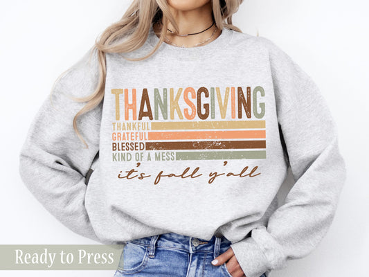 Thanksgiving It's Fall Y'all - Ready to Press DTF Transfers