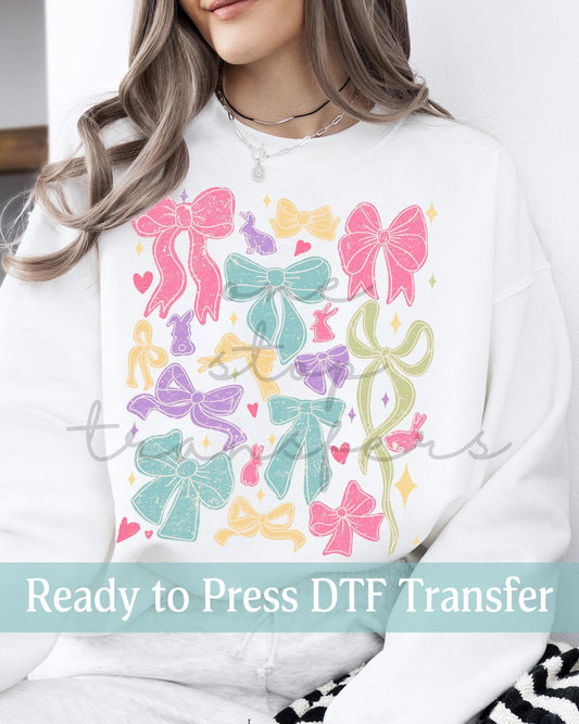 Coquette Easter Bunnies and Bows - Ready to Press DTF Transfers