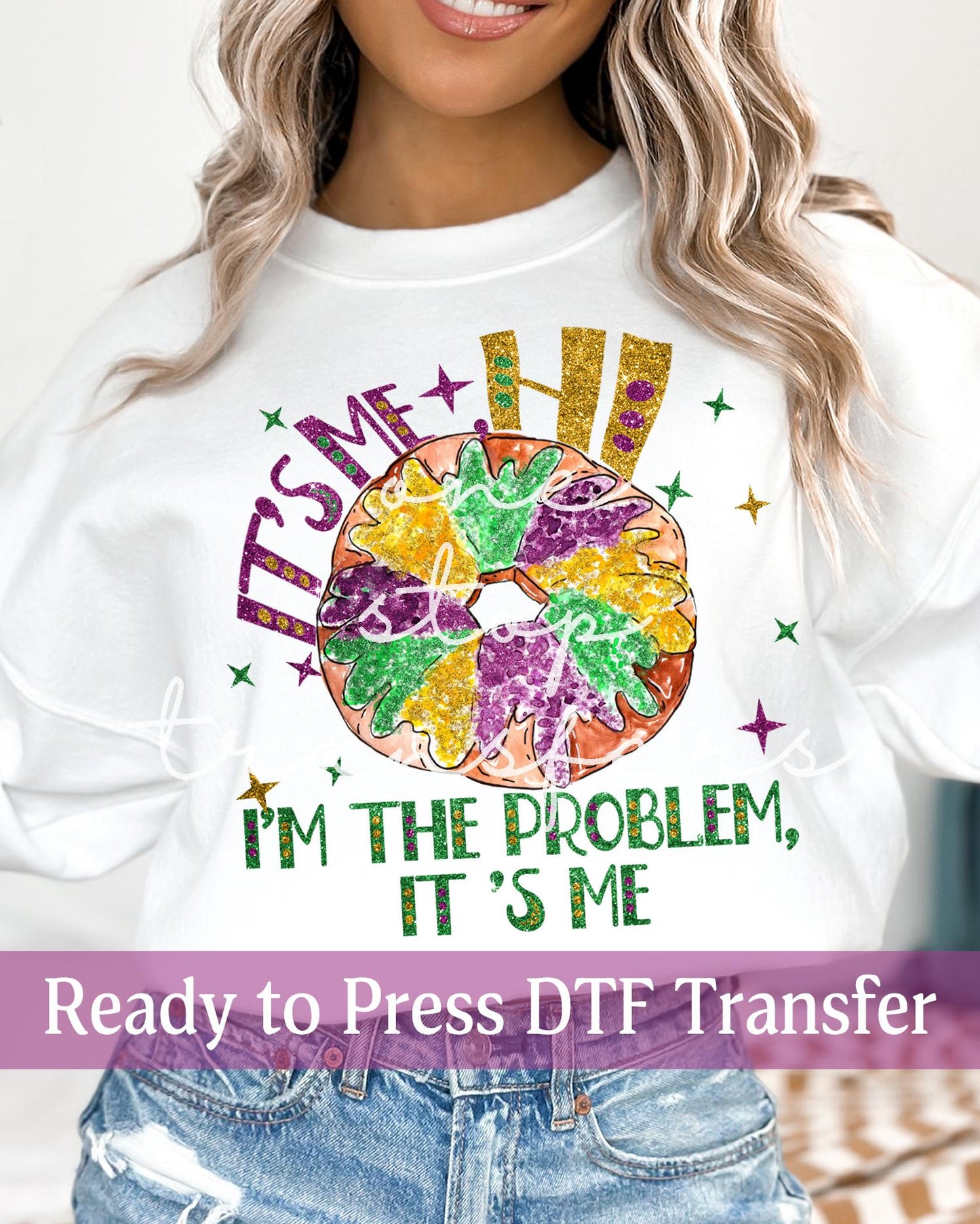 Mardi Gras It's Me Hi King Cake - Ready to Press DTF Transfers