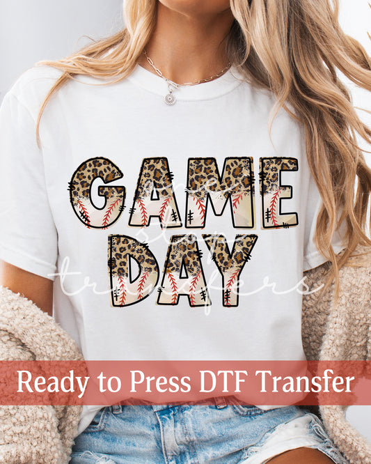 Baseball Leopard Print Game Day - Ready to Press DTF Transfers