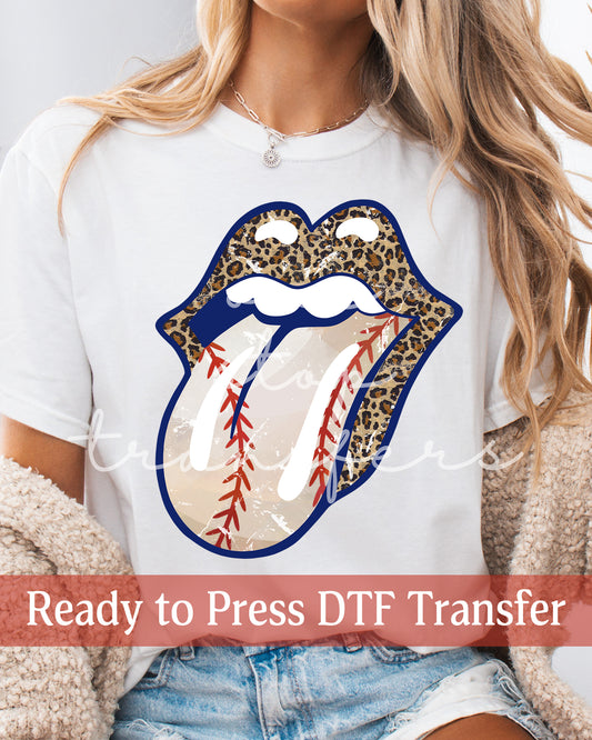 Baseball Leopard Print Tongue Out - Ready to Press DTF Transfers