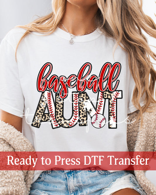 Baseball Aunt - Ready to Press DTF Transfers