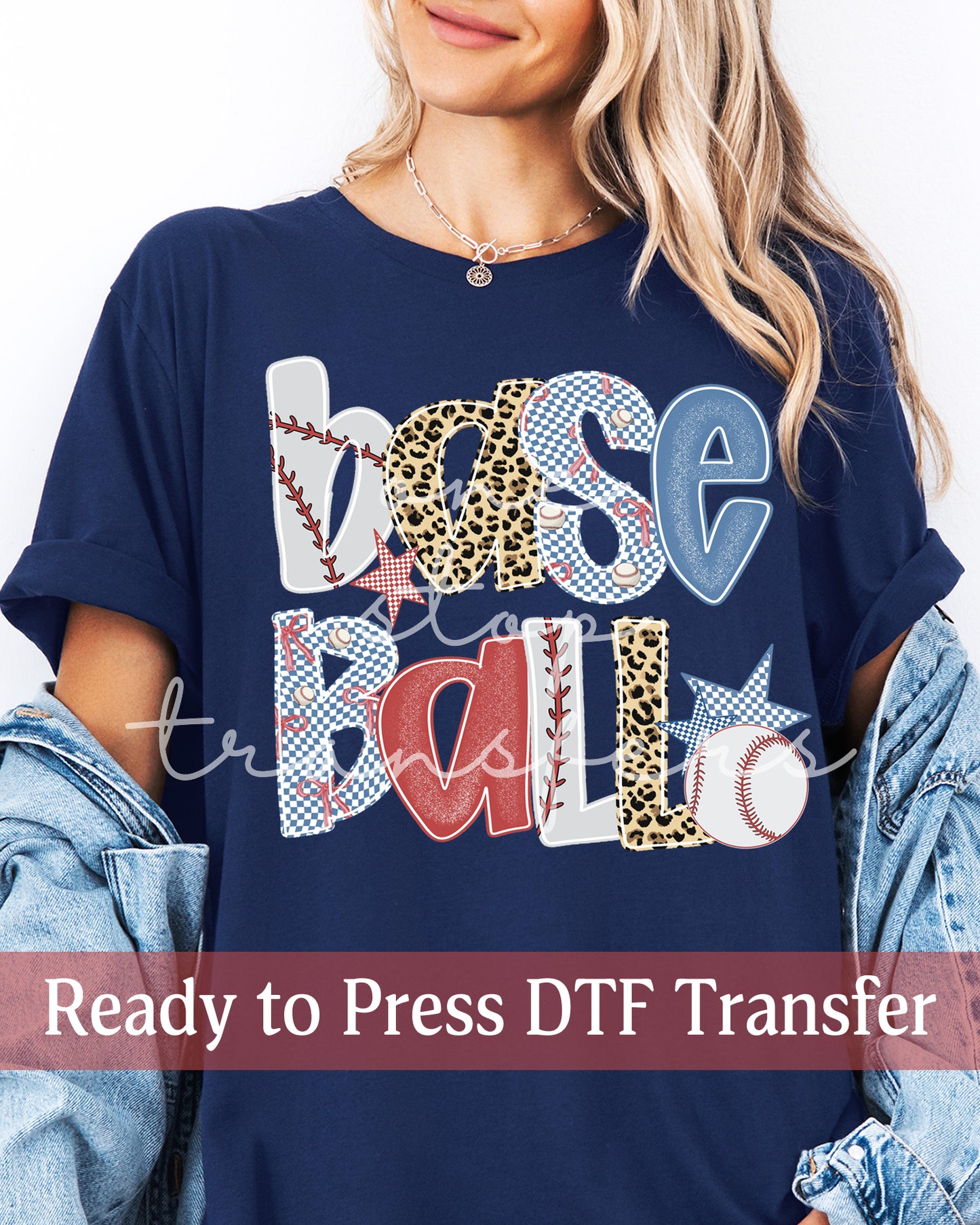 Leopard Checker Baseball Doodle - Ready to Press DTF Transfers