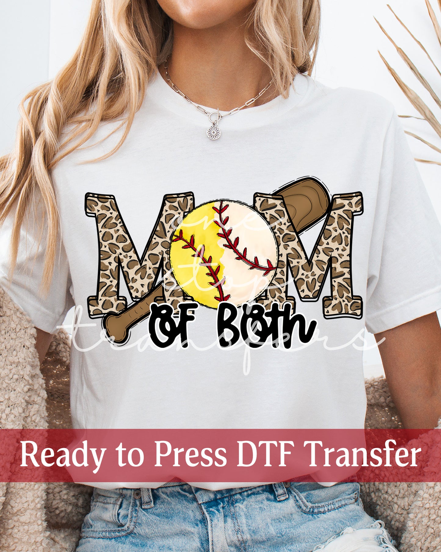 Mom of Both Baseball Softball Leopard - Ready to Press DTF Transfers