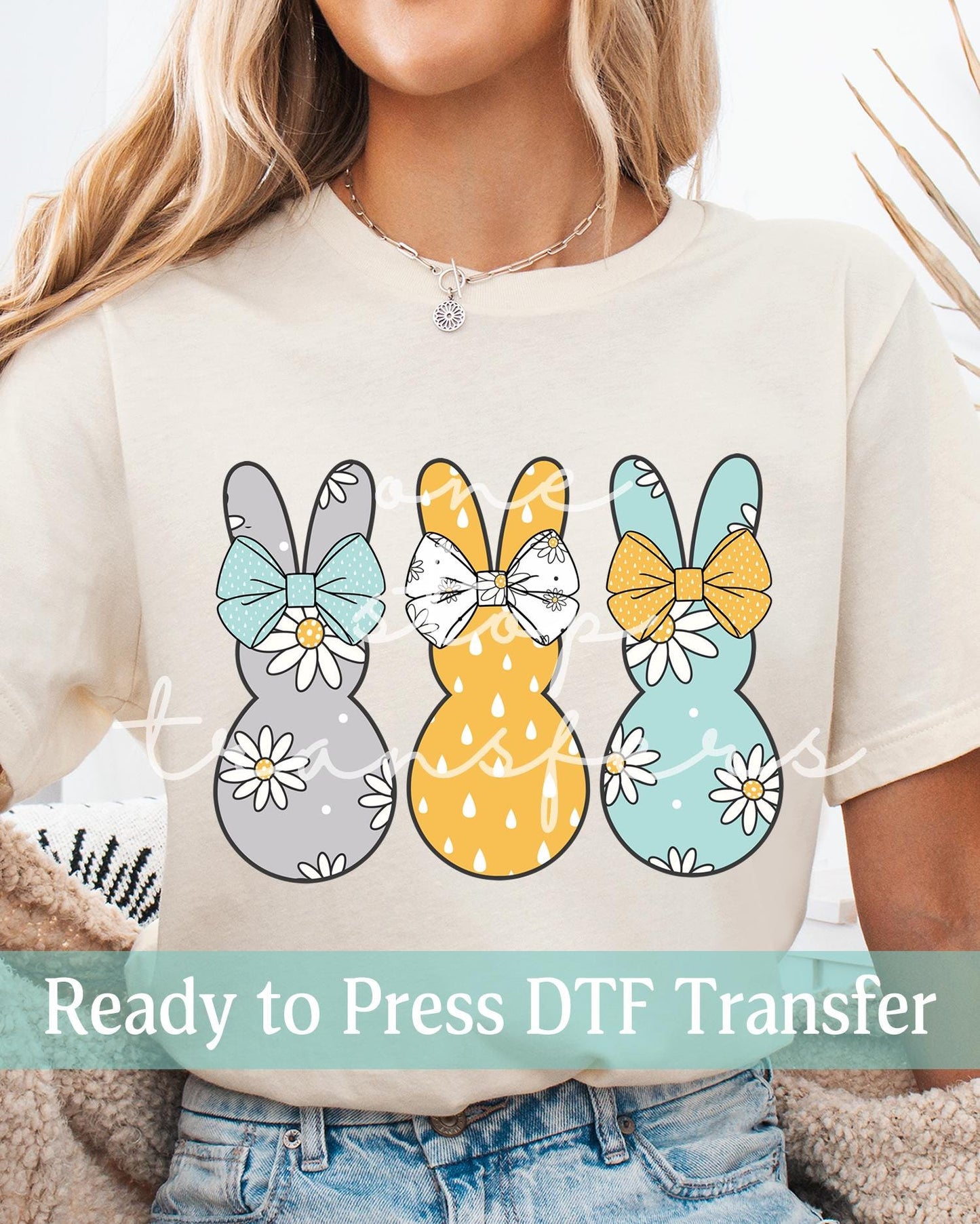Muted Bunny Trio - Ready to Press DTF Transfers