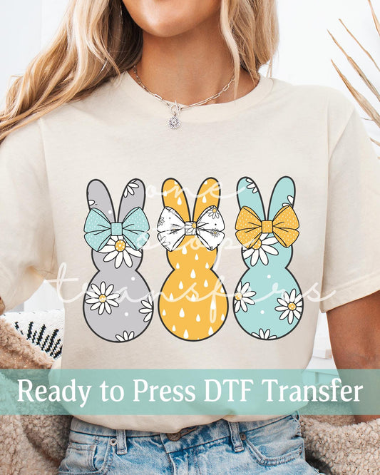Muted Bunny Trio - Ready to Press DTF Transfers