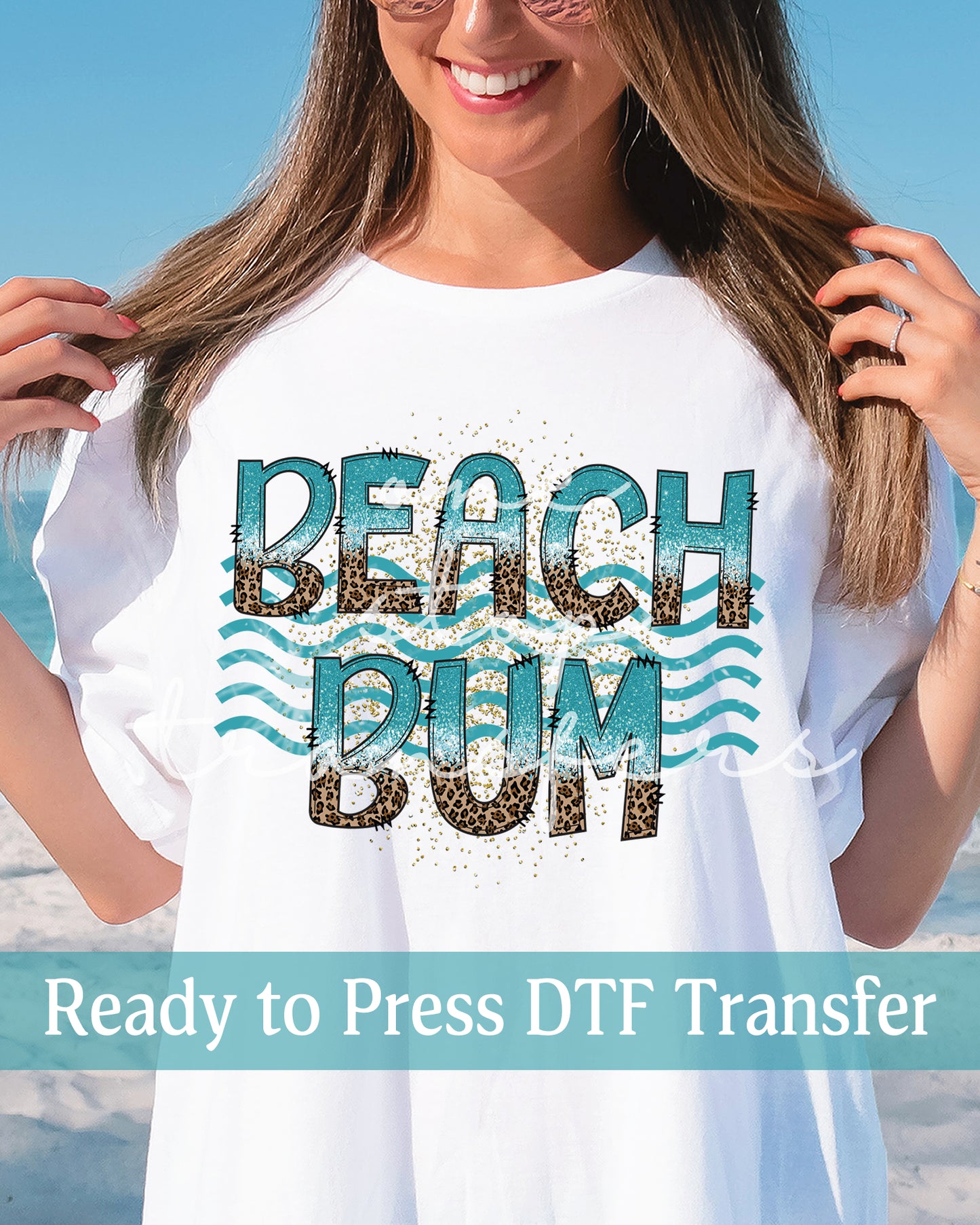 Leopard Beach Bum Waves - Ready to Press DTF Transfers