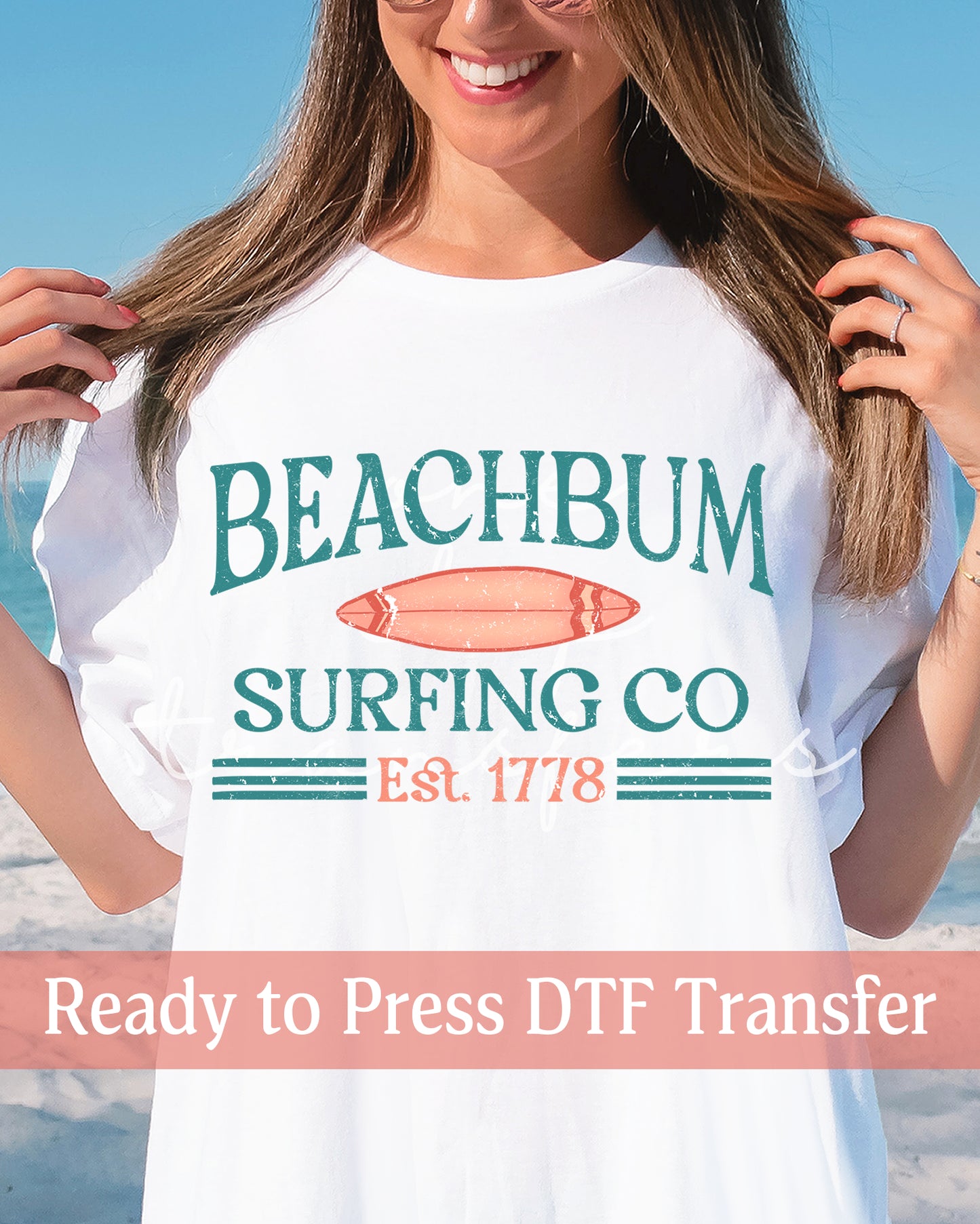 Beach Bum Surfing Company - Ready to Press DTF Transfers