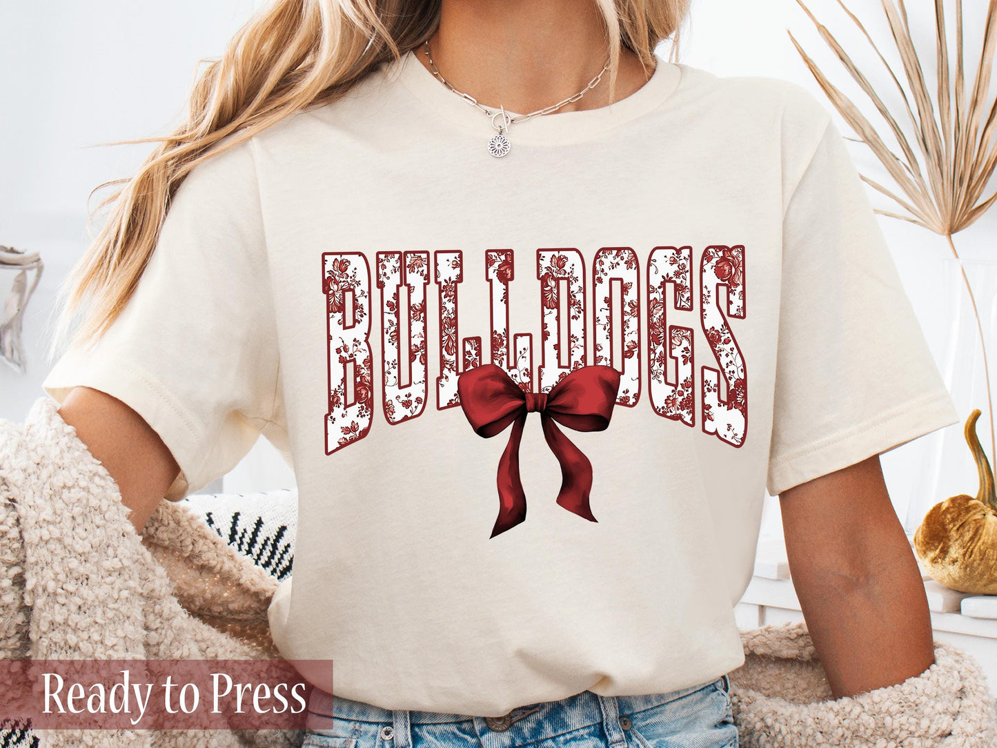 Coquette Chinoiserie Varsity Bulldogs - Ready to Press DTF Transfers