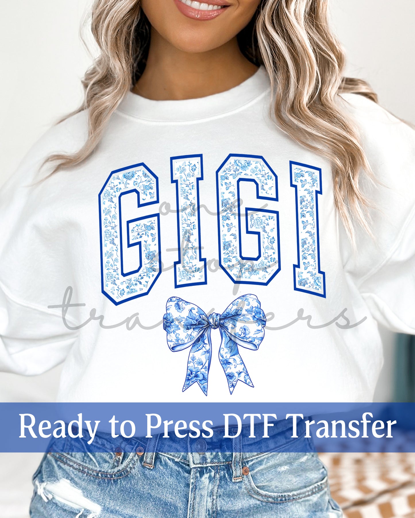 Blue Chinoiserie Coquette Nana, Mimi, Gigi - Ready to Press DTF Transfers