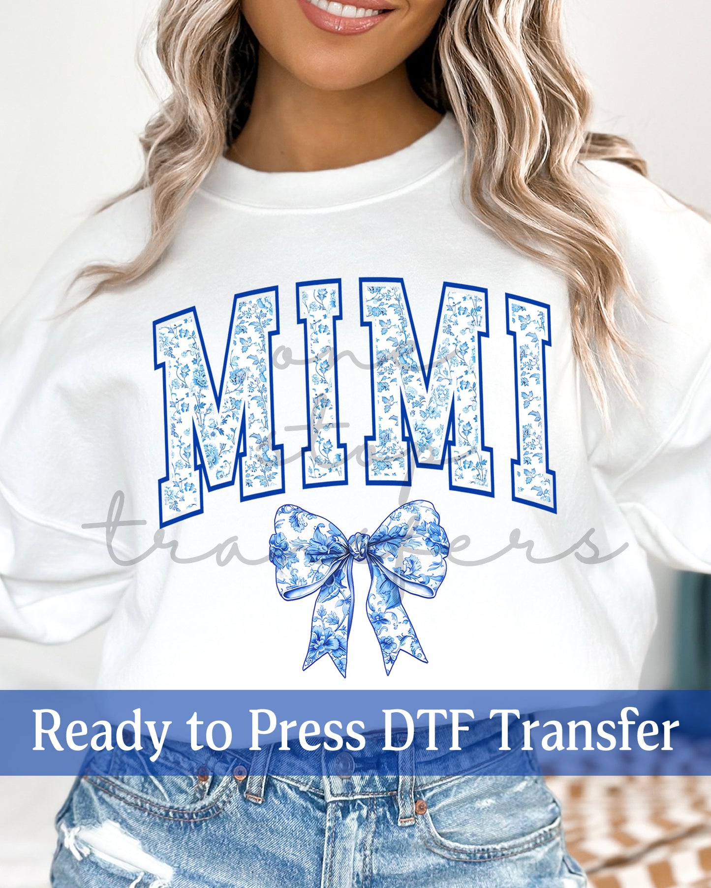 Blue Chinoiserie Coquette Nana, Mimi, Gigi - Ready to Press DTF Transfers
