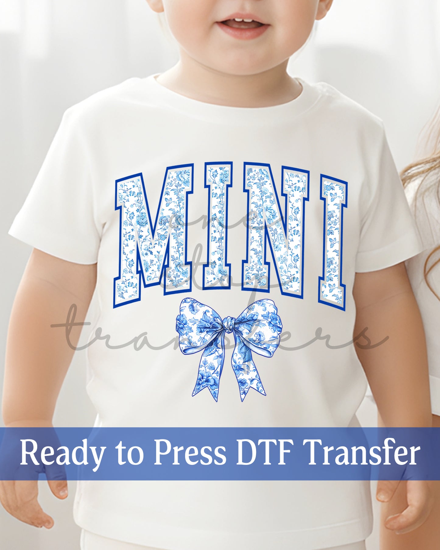 Blue Chinoiserie Coquette Mama, Mini - Ready to Press DTF Transfers