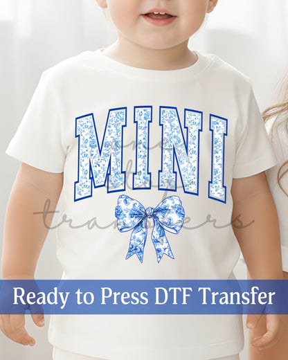 Blue Chinoiserie Coquette Mama, Mini - Ready to Press DTF Transfers