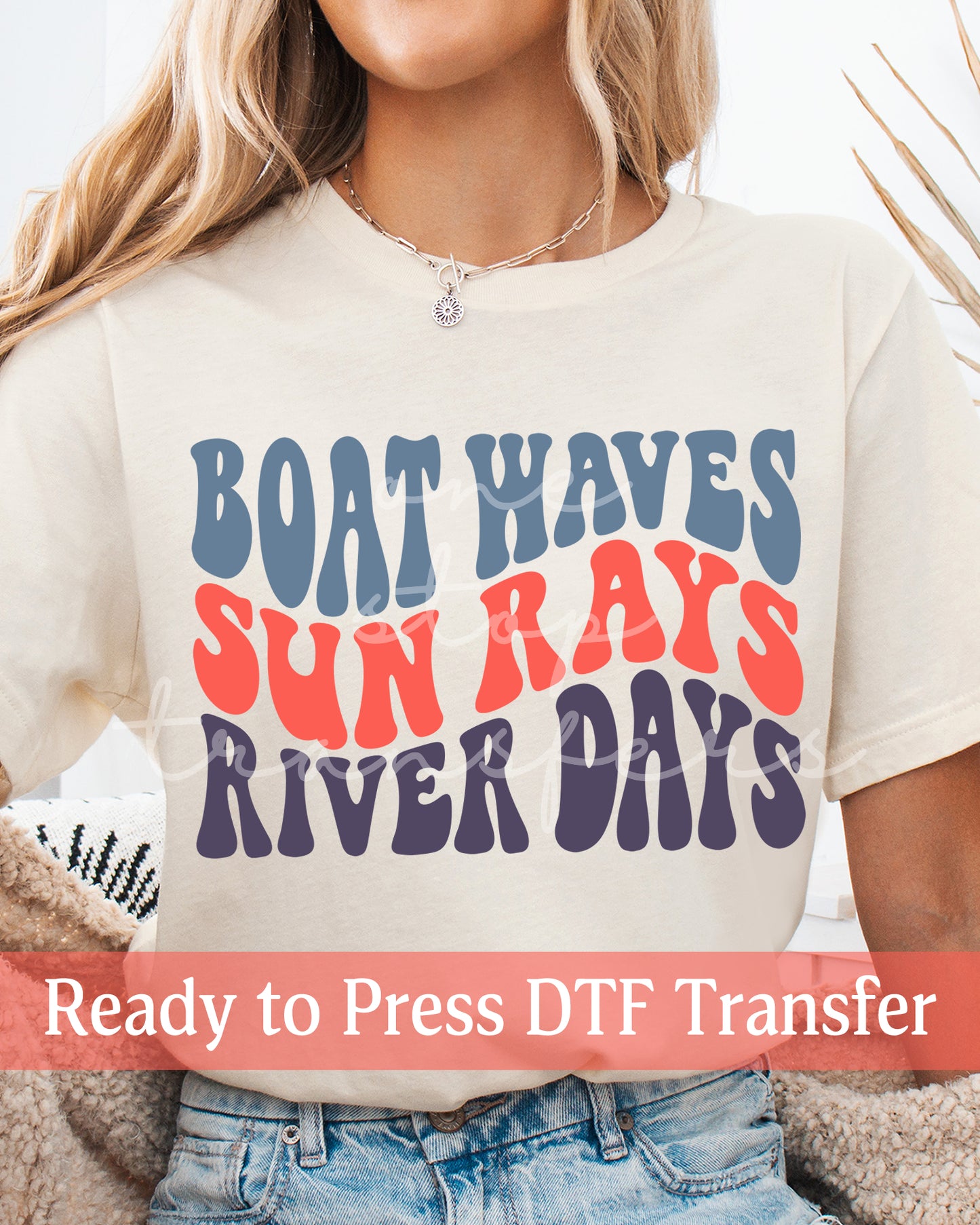 Boat Waves Sun Rays River Days - Ready to Press DTF Transfers