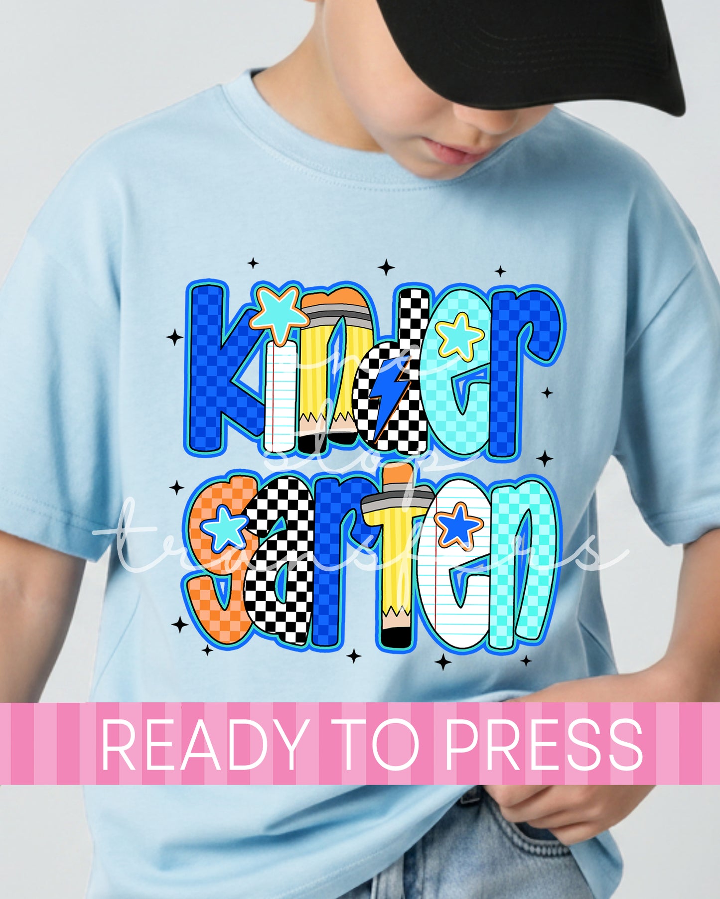 Pre-K - 4th Grade Blue Orange Checker School Grades - Ready to Press DTF Transfers