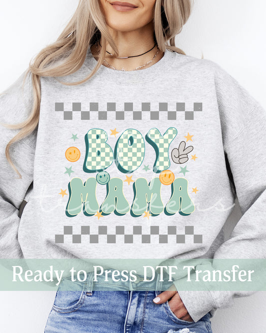 Retro Boy Mama - Ready to Press DTF Transfers