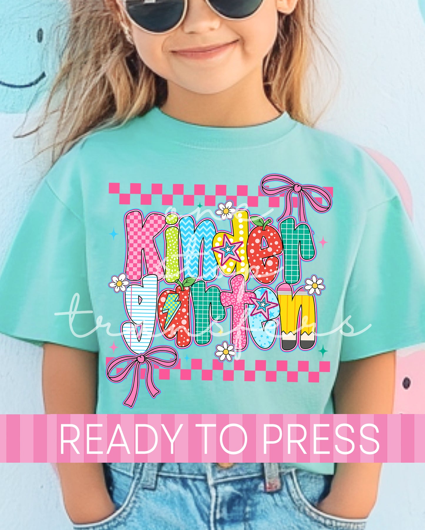 Pre-K - 5th Grade Coquette Checker School Grades - Ready to Press DTF Transfers