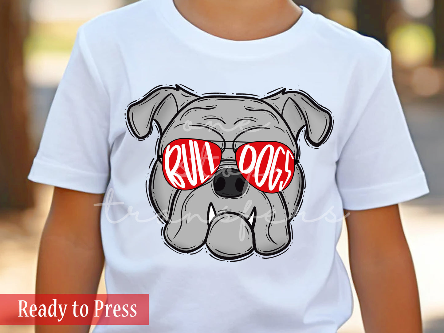 Preppy Bulldog Mascot with Glasses - Ready to Press DTF Transfers