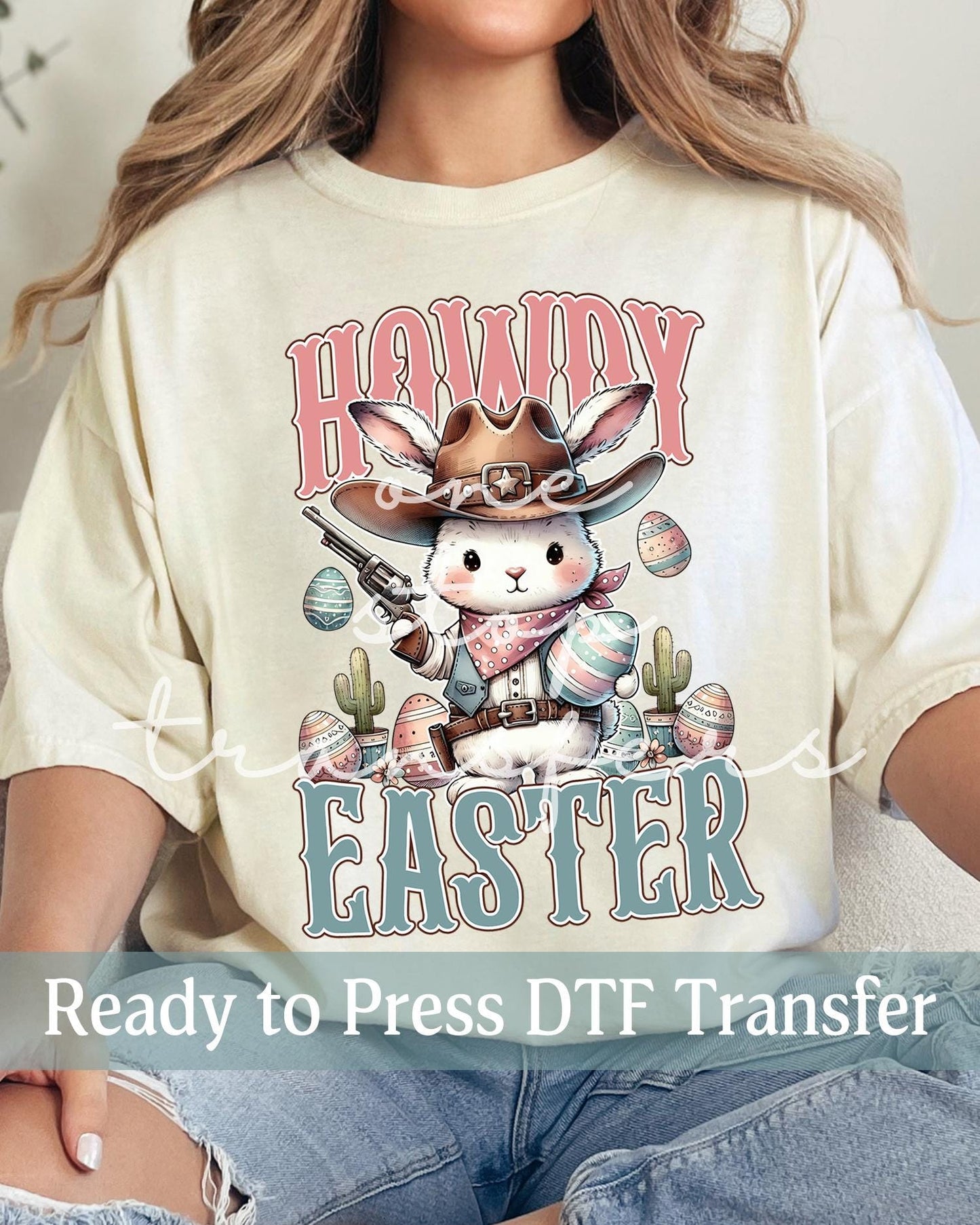 Howdy Easter Sheriff Bunny - Ready to Press DTF Transfers
