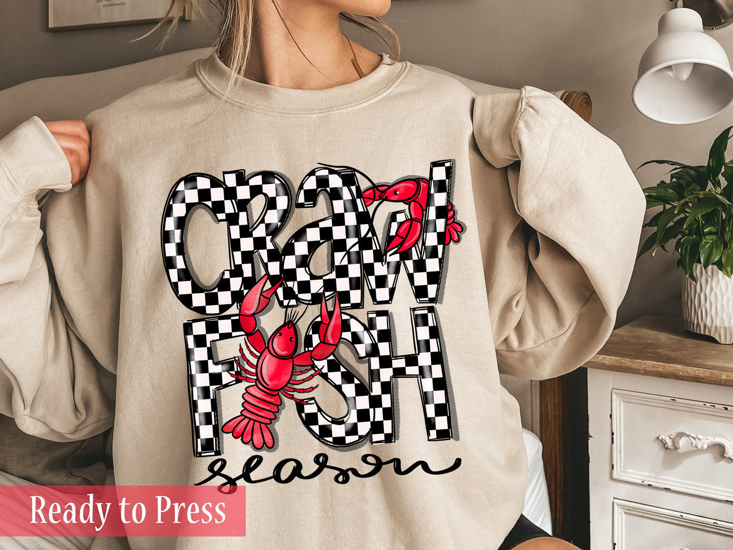 Crawfish Season Checker Print - Ready to Press DTF Transfers