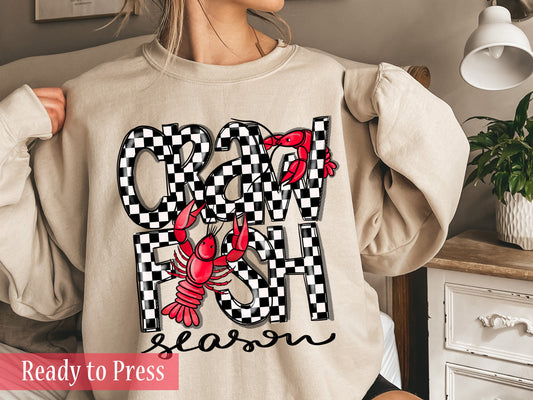 Crawfish Season Checker Print - Ready to Press DTF Transfers