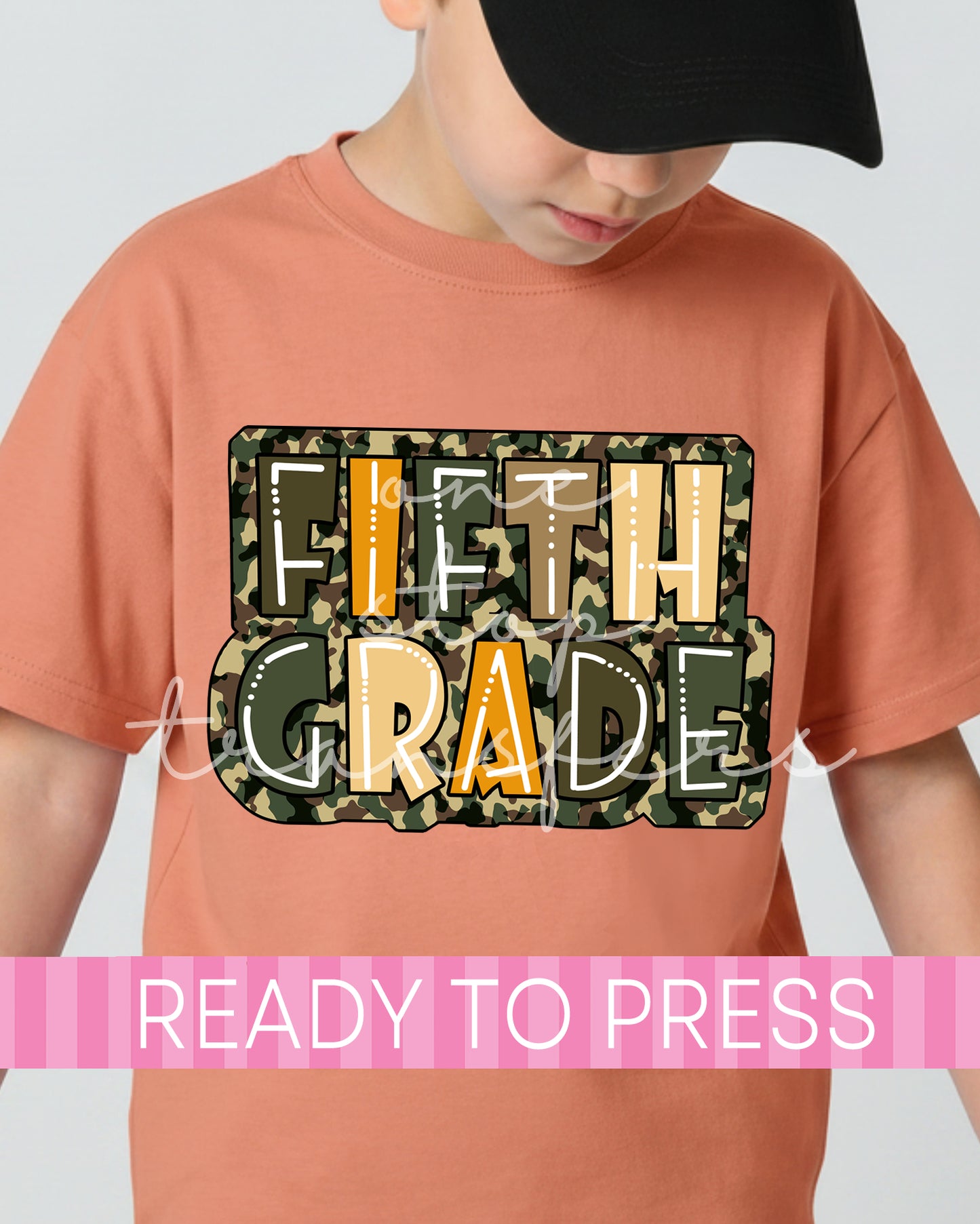 Pre-K - 5th Grade Camo Bubble School Grades - Ready to Press DTF Transfers