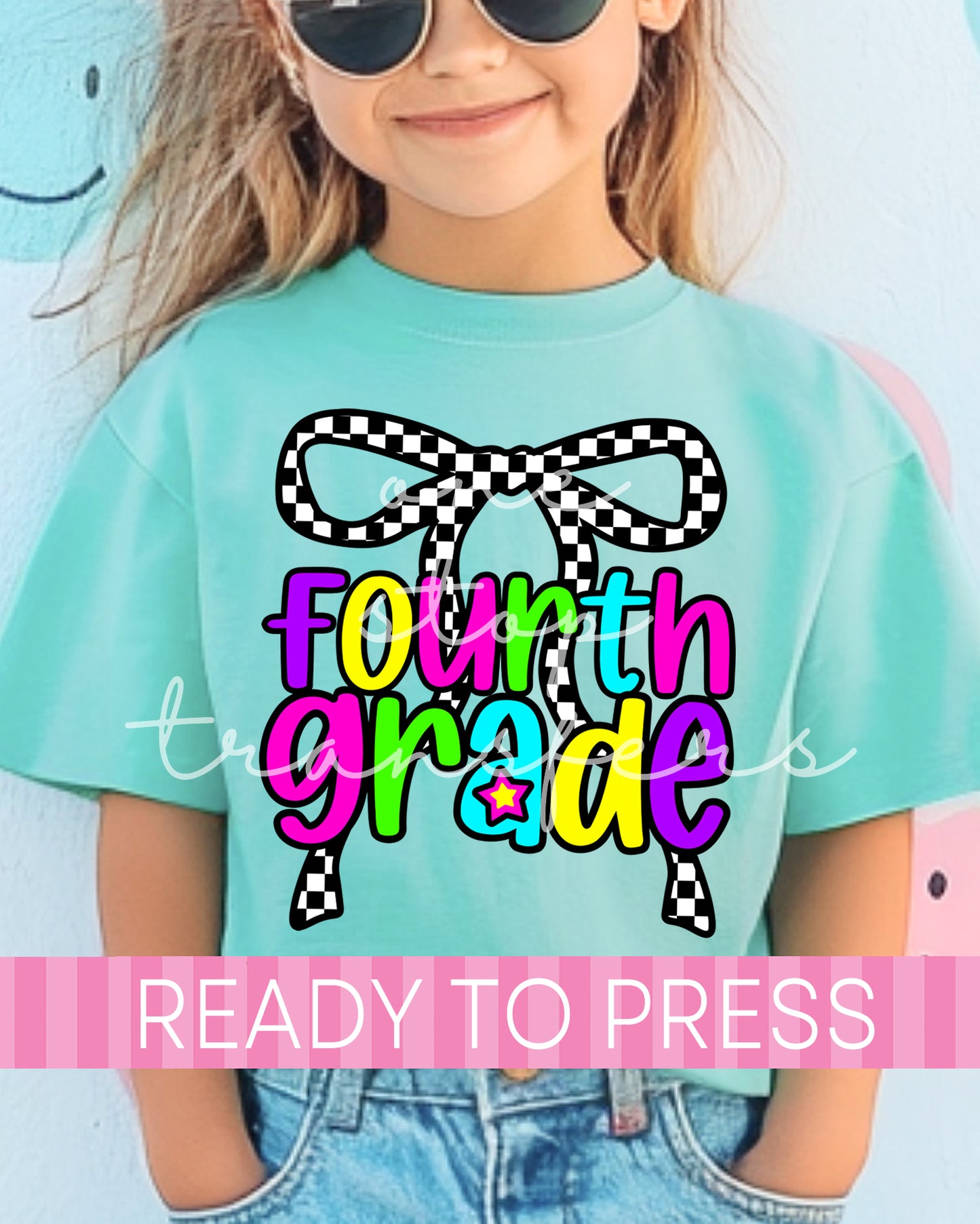 Pre-K - 4th Grade Checker Coquette Neon School Grades - Ready to Press DTF Transfers