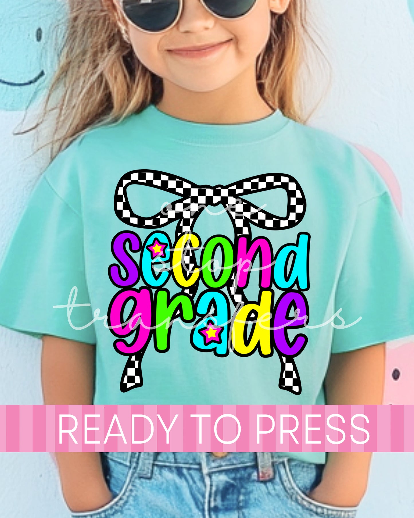 Pre-K - 4th Grade Checker Coquette Neon School Grades - Ready to Press DTF Transfers