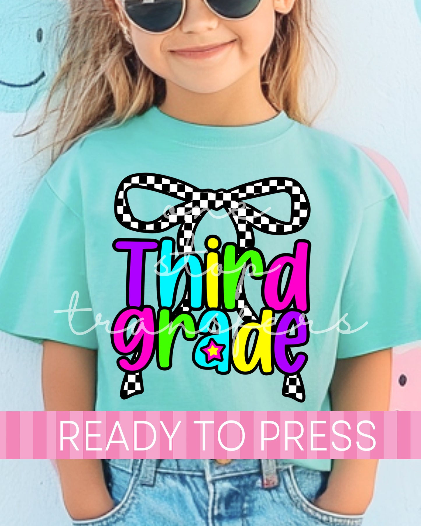 Pre-K - 4th Grade Checker Coquette Neon School Grades - Ready to Press DTF Transfers