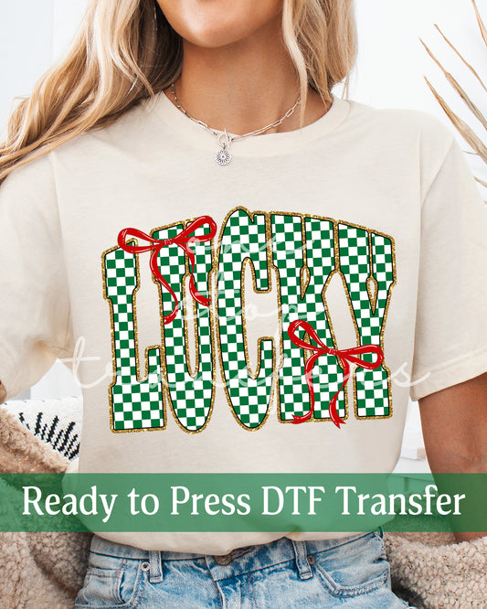 Coquette Checker LUCKY - Ready to Press DTF Transfers