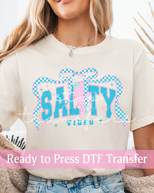 Checker Lightning Salty Vibes - Ready to Press DTF Transfers