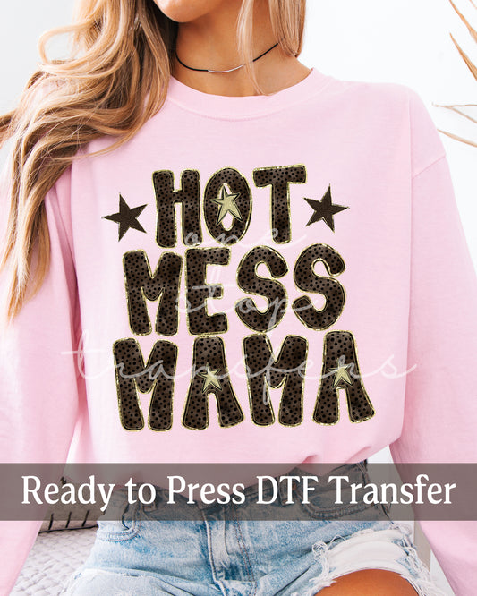 Cheetah Hot Mess MAMA - Ready to Press DTF Transfers