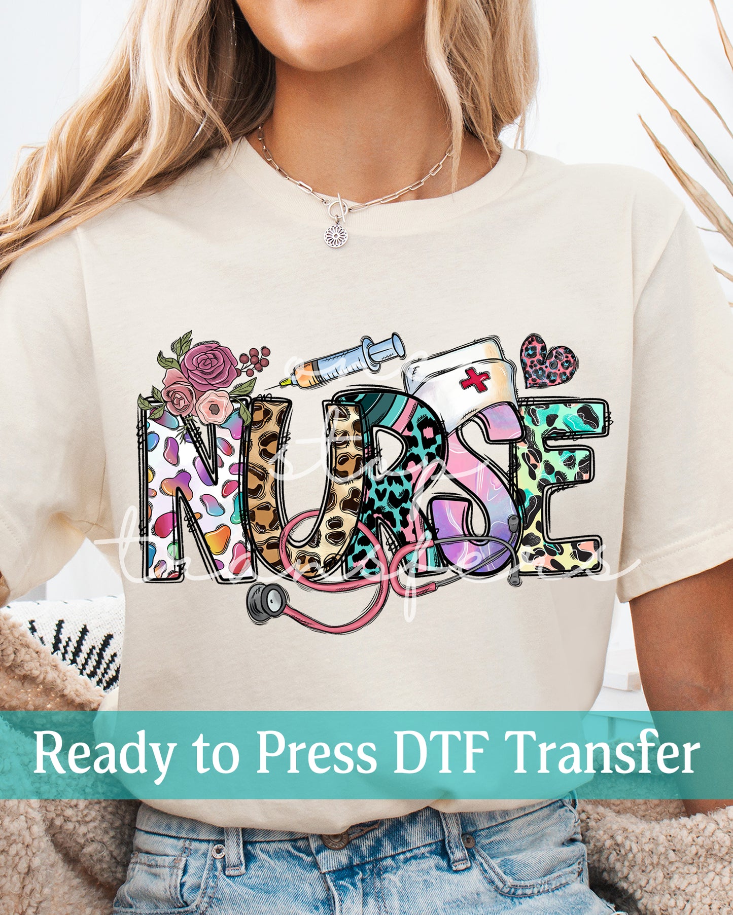 Colorful Leopard Nurse - Ready to Press DTF Transfers