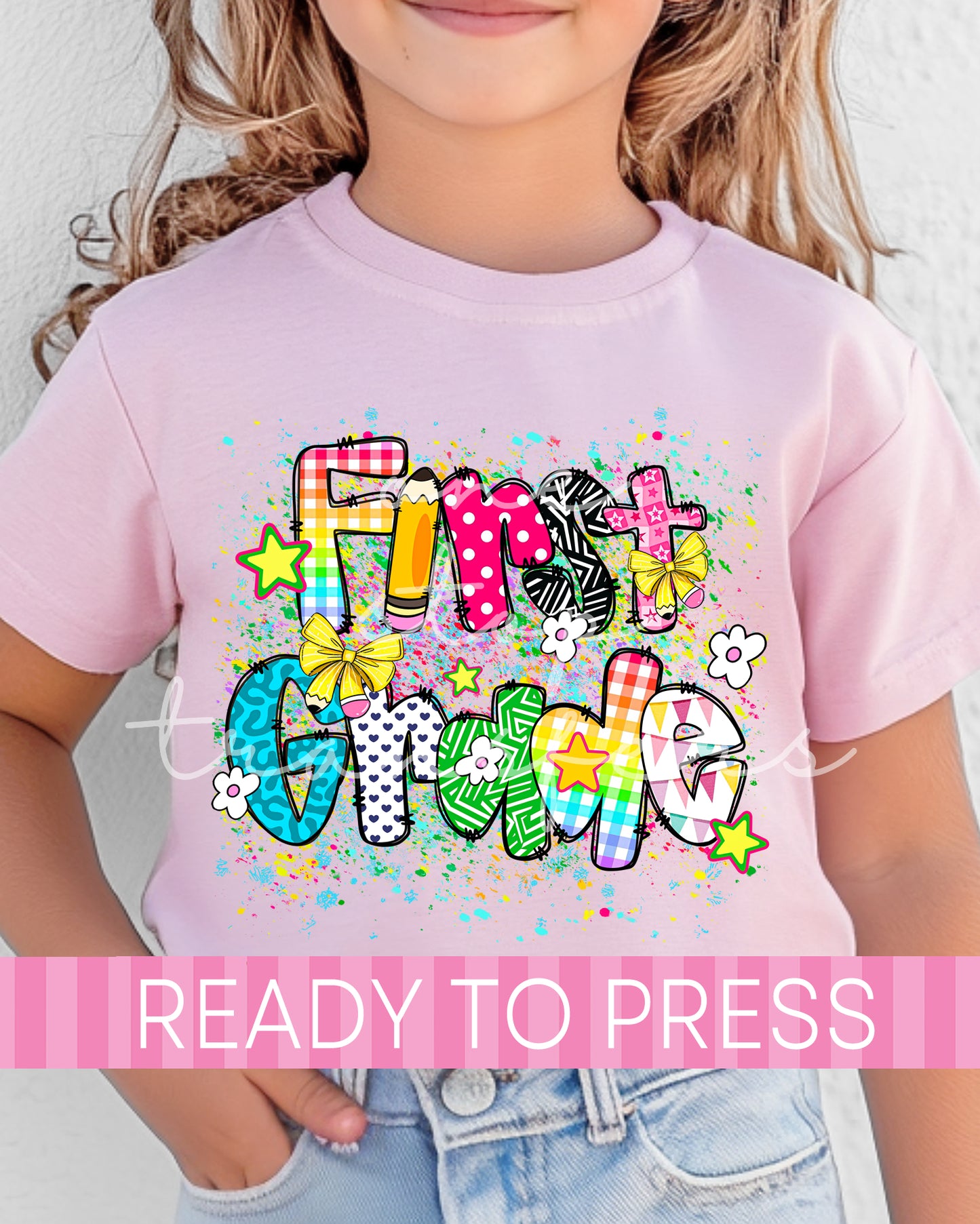 Pre-K - 4th Grade Paint Splatter School Grades - Ready to Press DTF Transfers