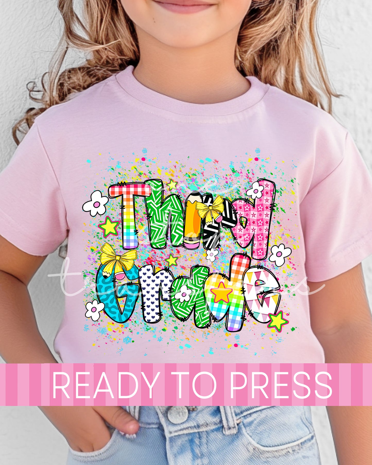 Pre-K - 4th Grade Paint Splatter School Grades - Ready to Press DTF Transfers
