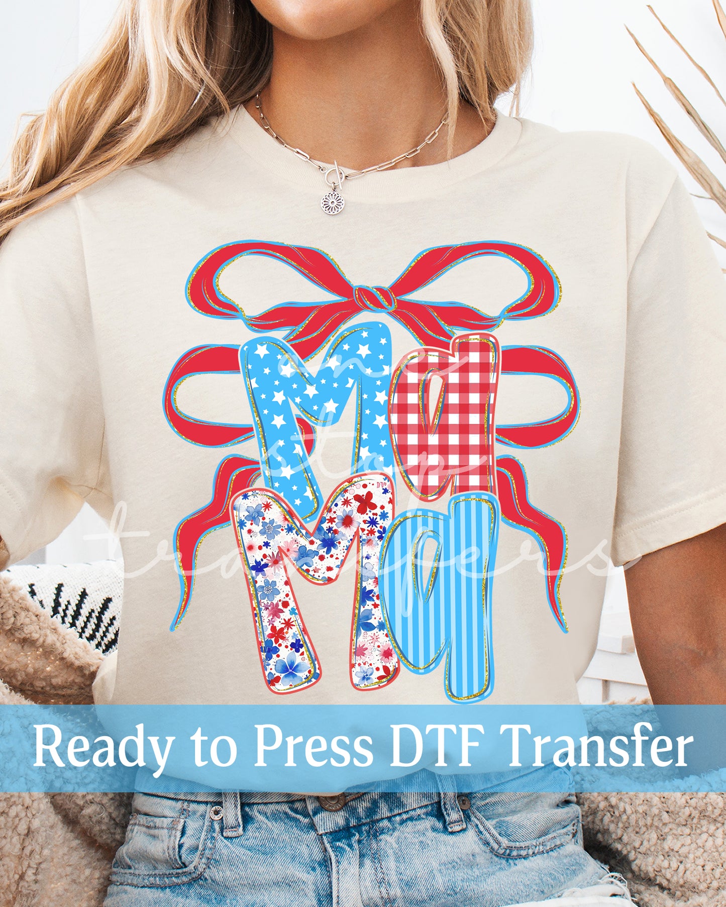 4th of July Preppy Floral Coquette Mama, Mimi, Nana, Gigi - Ready to Press DTF Transfers