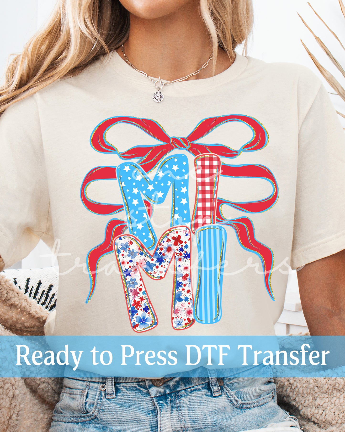 4th of July Preppy Floral Coquette Mama, Mimi, Nana, Gigi - Ready to Press DTF Transfers