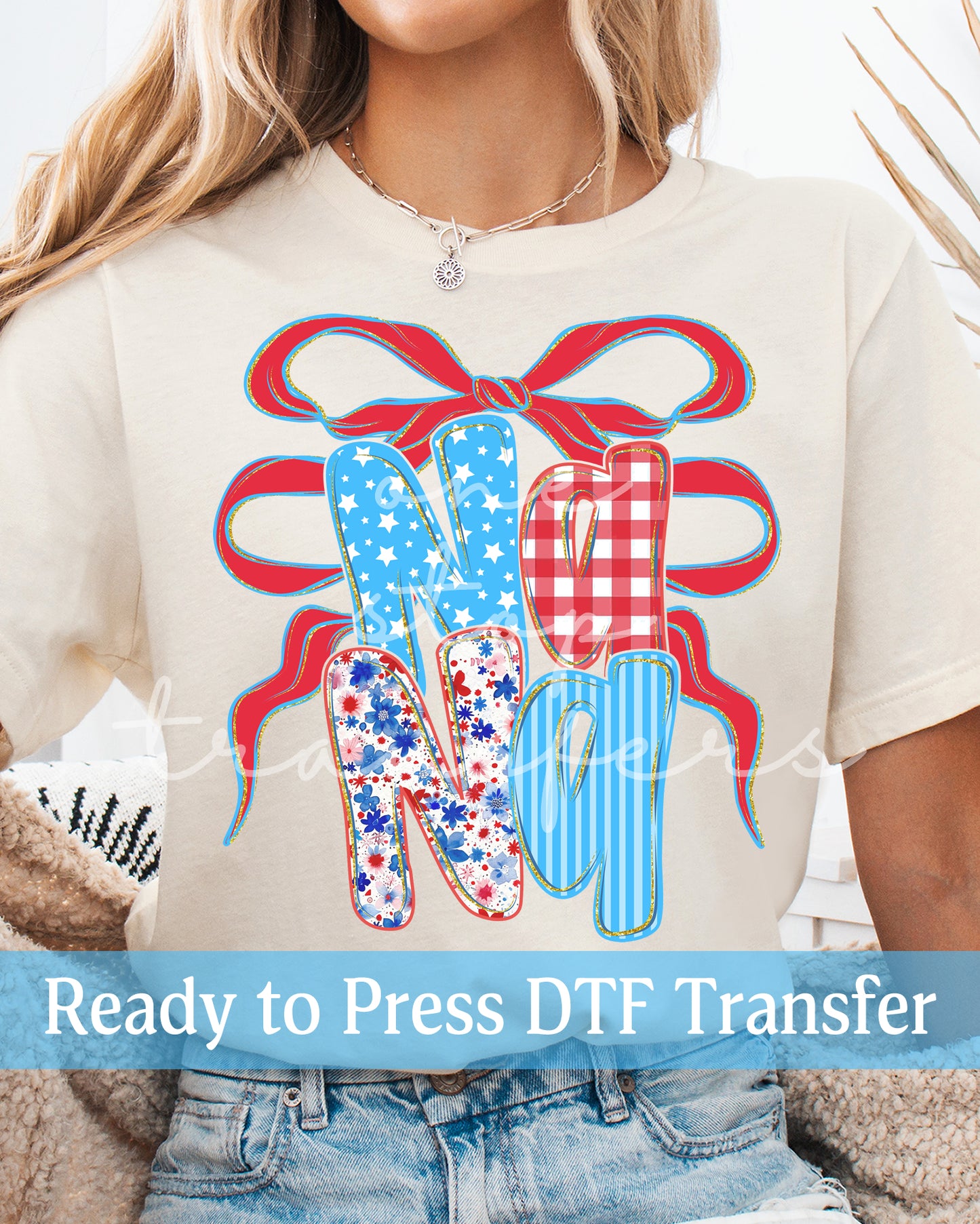 4th of July Preppy Floral Coquette Mama, Mimi, Nana, Gigi - Ready to Press DTF Transfers